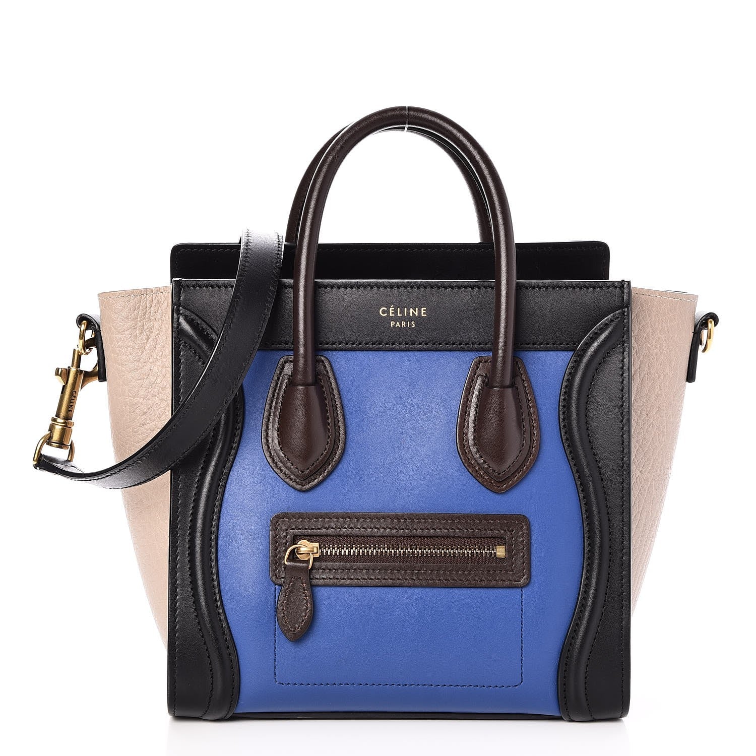 Celine Smooth Calfskin Bullhide Nano Tri-Color Luggage Indigo 1 of 7