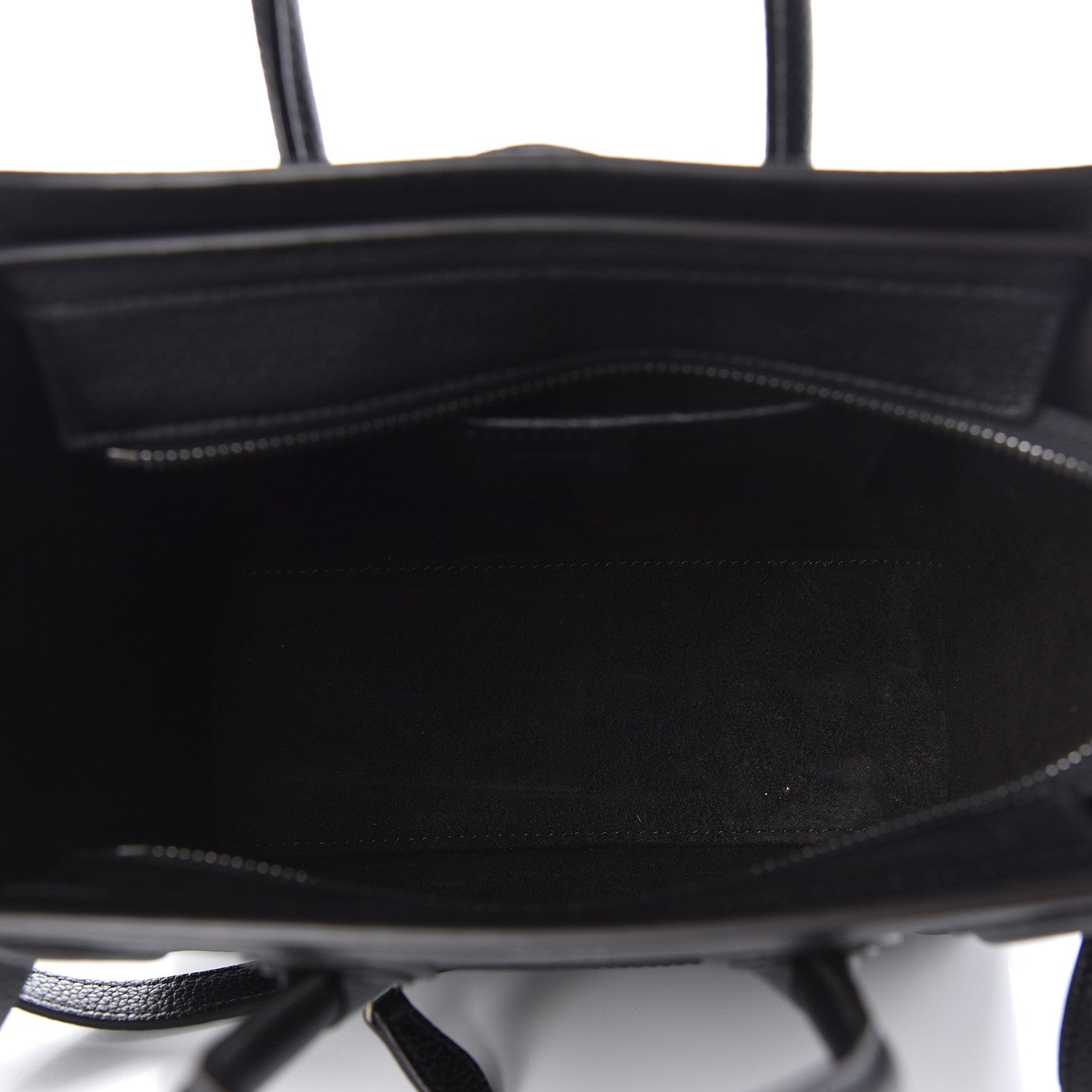 Celine Drummed Calfskin Nano Luggage Black 7 of 9