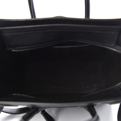 Celine Drummed Calfskin Nano Luggage Black 7 of 9