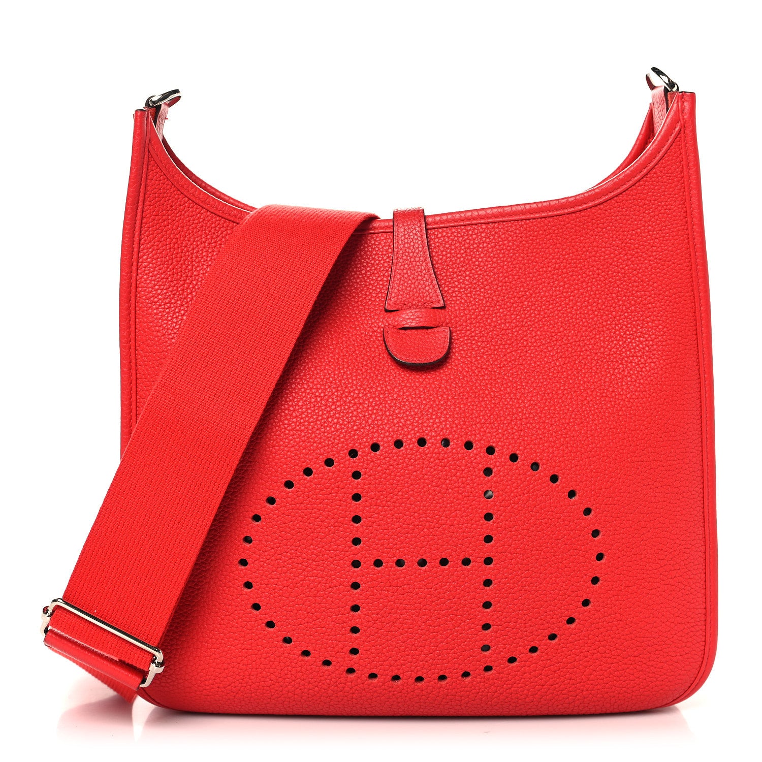 Hermes Taurillon Clemence EVELYNE III PM Rouge de Coeur 1 of 12