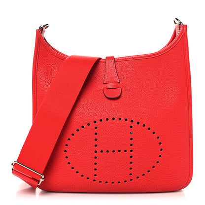 Hermes Taurillon Clemence EVELYNE III PM Rouge de Coeur 1 of 12