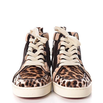 Christian Louboutin Calf Hair Animal Print Womens Rantus Orlato Flat Sneakers 37.5 Multicolor 2 of 9