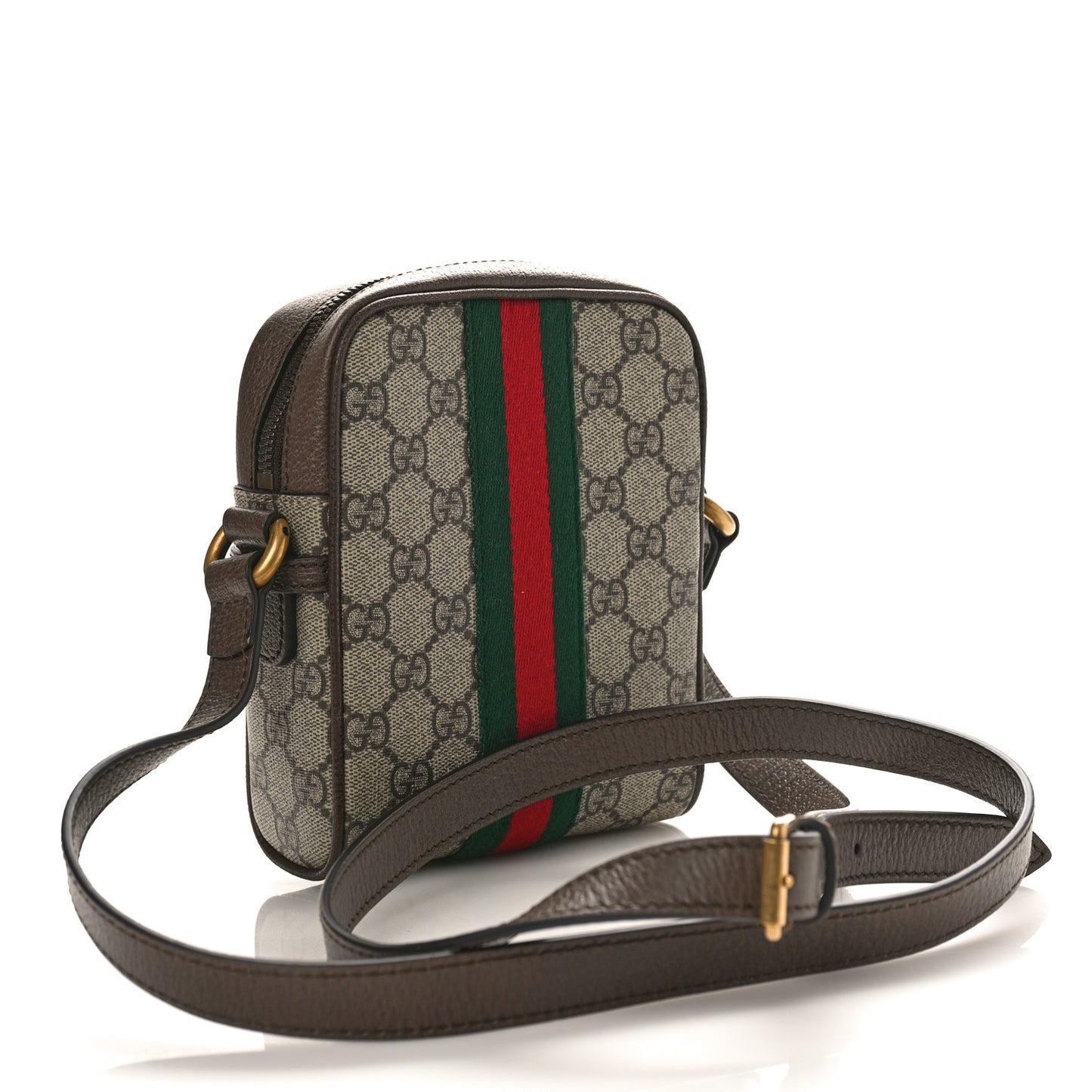 GG Supreme Monogram Web Mini Ophidia Messenger Brown