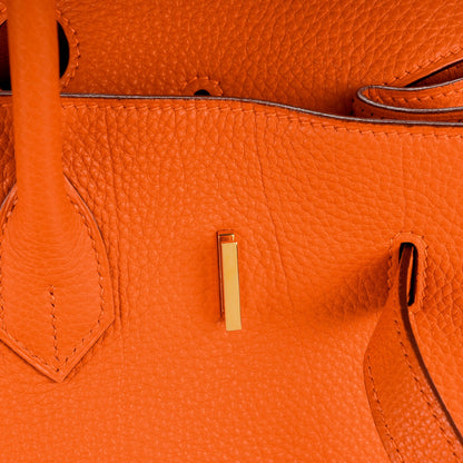 Hermes Taurillon Clemence Birkin 35 Orange 17 of 23
