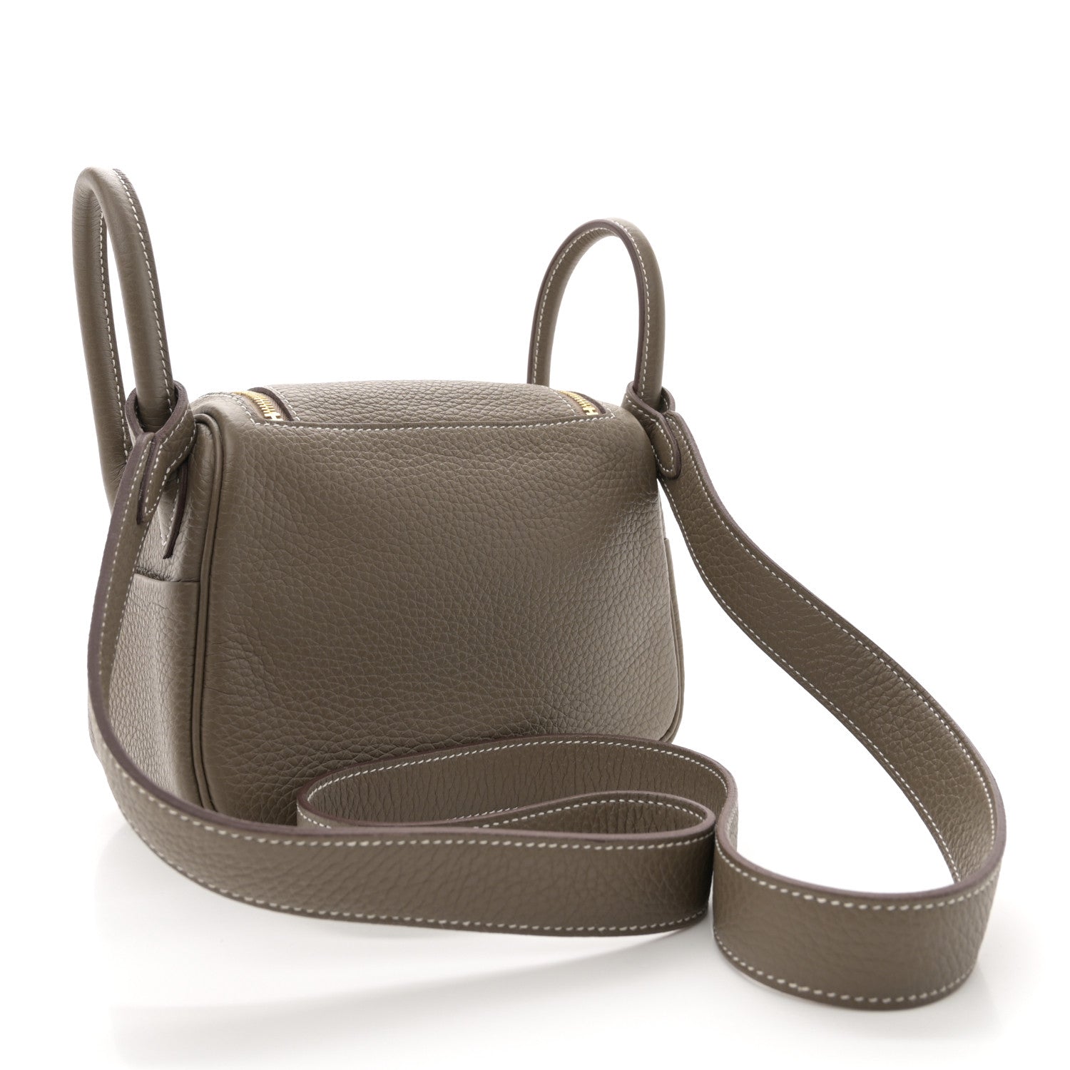 Hermes Taurillon Clemence Mini Lindy 20 Etoupe 3 of 11