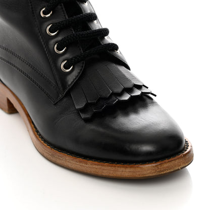 Chanel Calfskin Sock High CC Combat Boots 37 Black 9 of 13