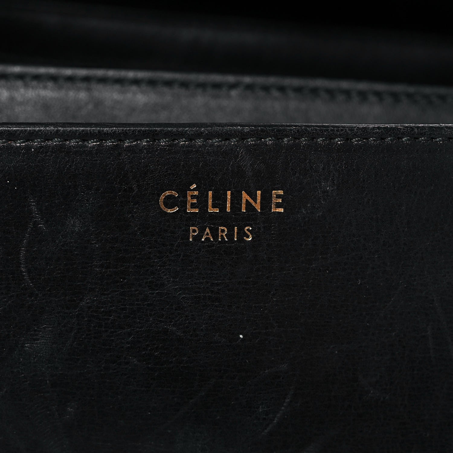 Celine Liege Calfskin Large Classic Box Flap Bag Black 7 of 16