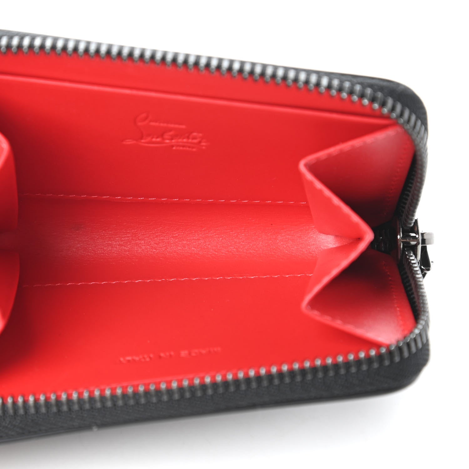 Christian Louboutin Calfskin Spiked Panettone Coin Purse Black 5 of 11