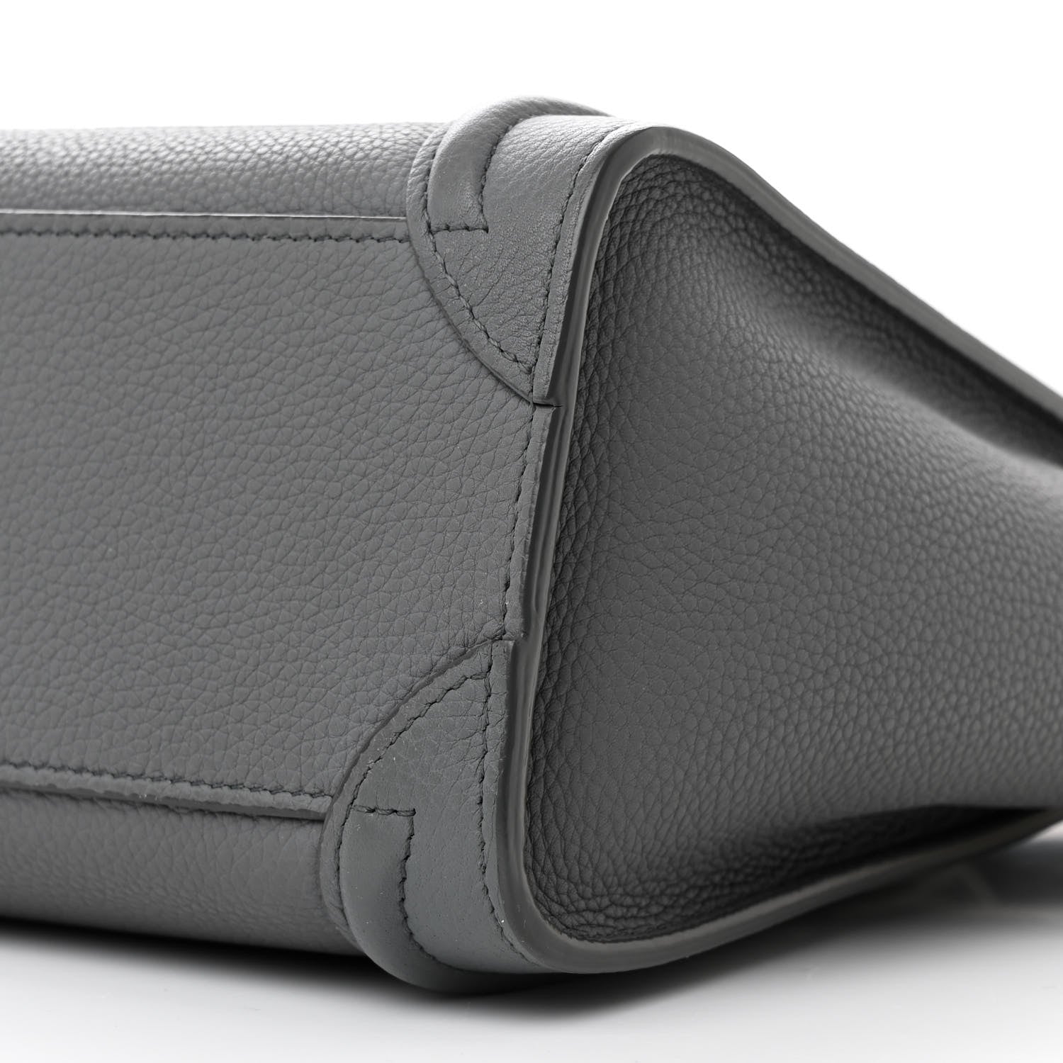 Celine Drummed Calfskin Nano Luggage Kohl 10 of 14