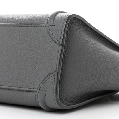 Celine Drummed Calfskin Nano Luggage Kohl 10 of 14