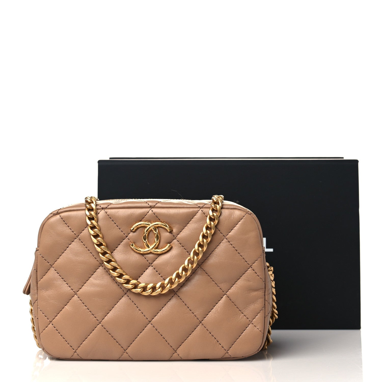 Chanel Lambskin Quilted Mini Pillow Crush Camera Case Beige 10 of 10