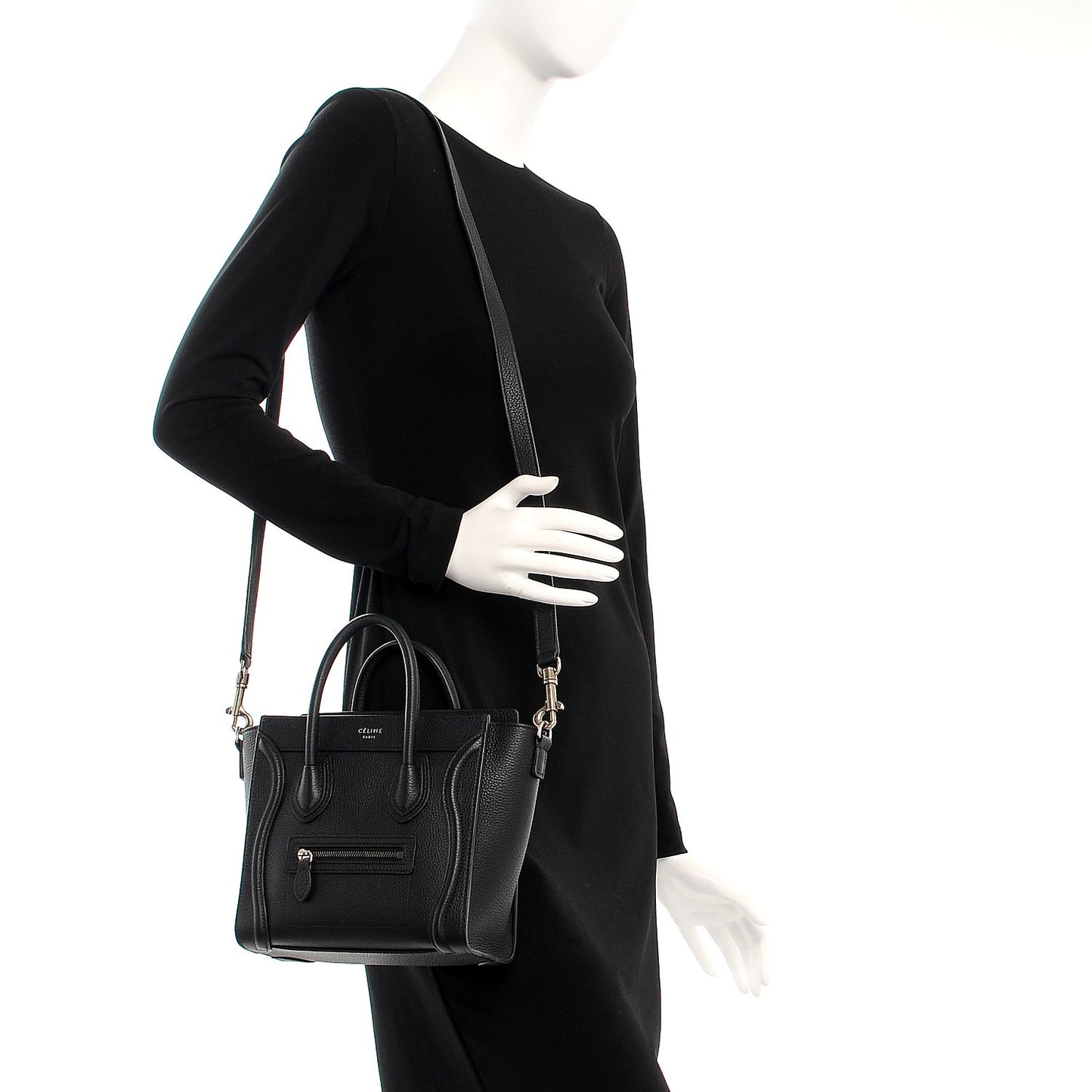 Drummed Calfskin Nano Luggage Black