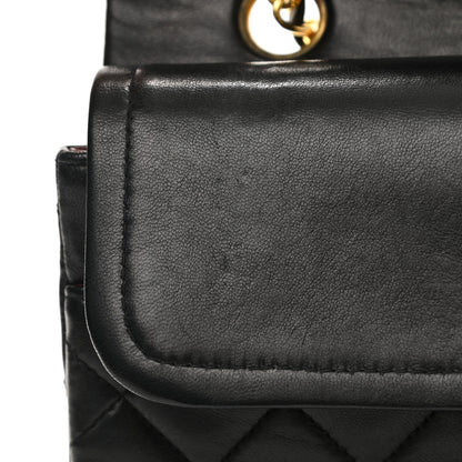 Chanel Lambskin Quilted Medium Double Flap Black 13 of 14