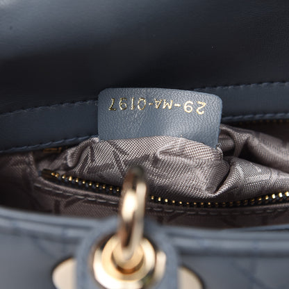 Christian Dior Lambskin Cannage Small My Lady Dior Blue Grey 7 of 10