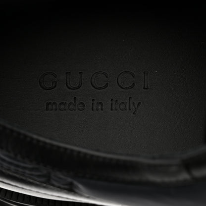 Gucci GG Nylon Monogram Romance Calfskin Mens Platform Loafers 11 Black 6 of 8