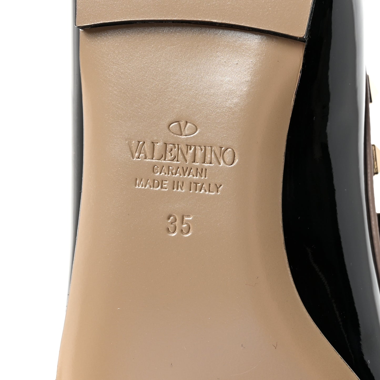 Patent Nappa Rockstud Ballerina Flats 35 Black Poudre