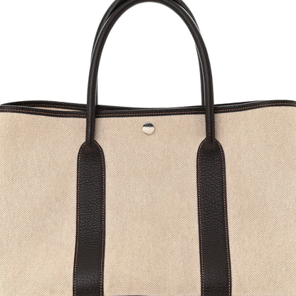 Hermes Buffle Skipper Toile Garden Party 36 MM Tote Marron Fonce 8 of 13