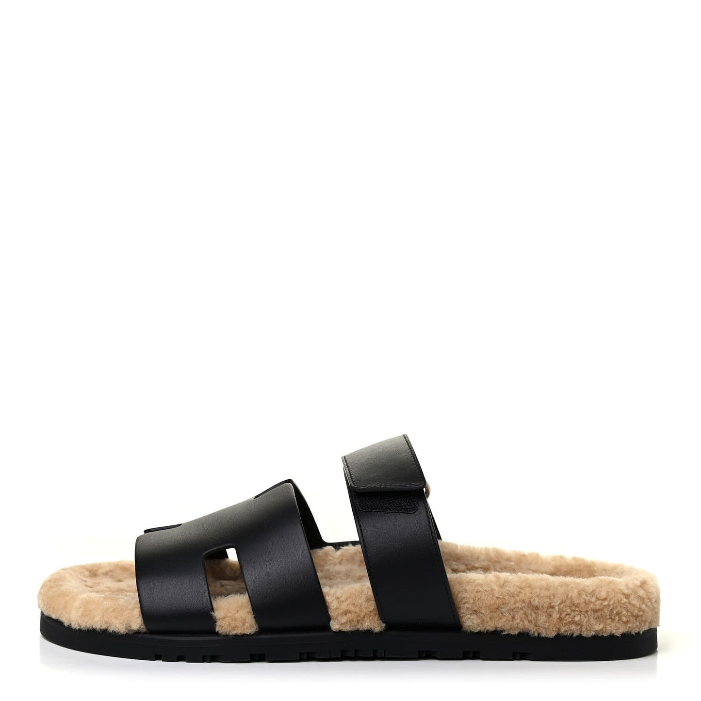Veau Indios Woolskin Mens Chypre Sandals 43 Black Ecru
