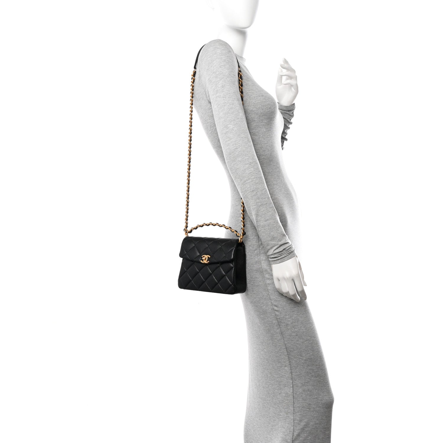 Chanel Caviar Quilted 31 Rue Cambon Mini Top Handle Flap Black 2 of 11