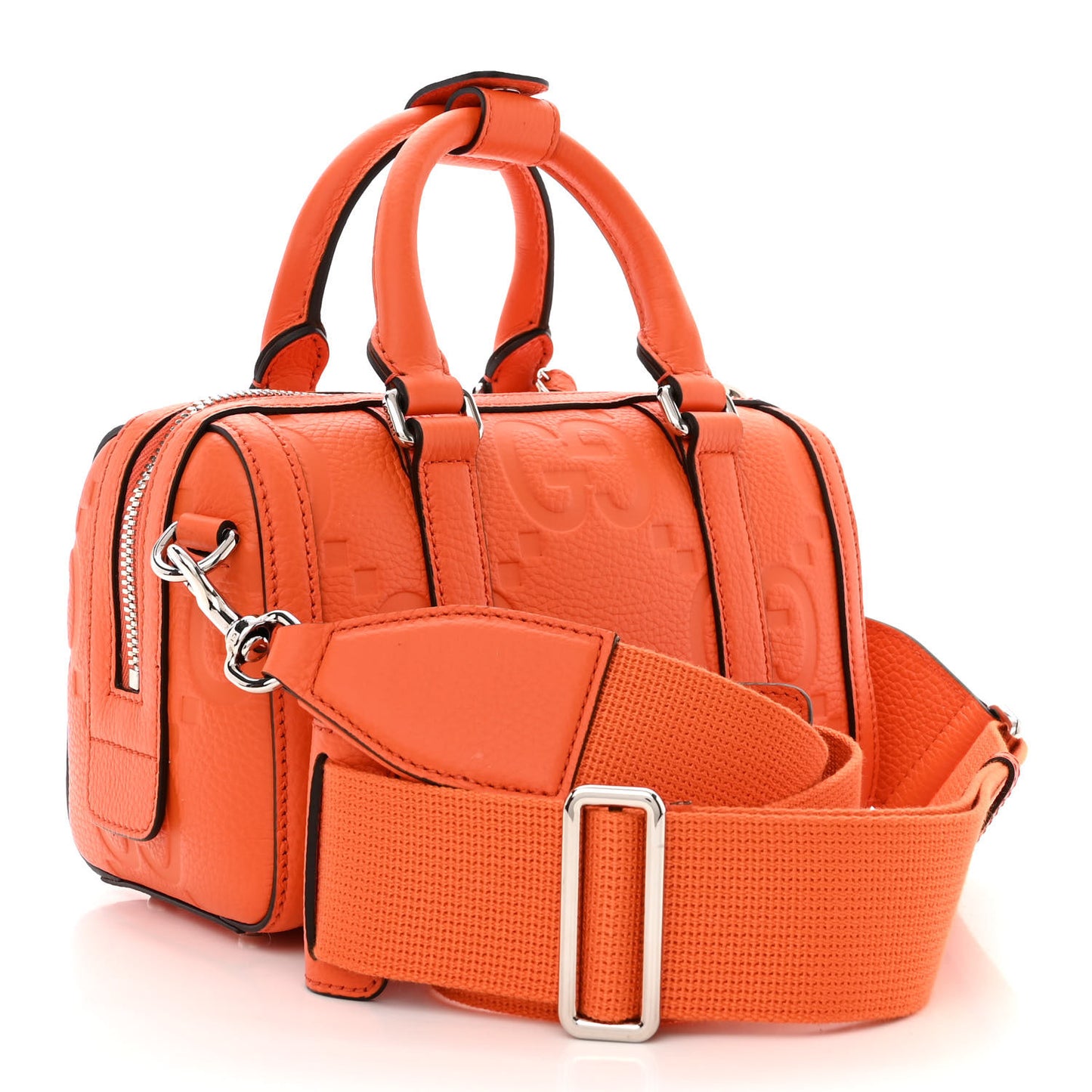 Piuma Calfskin Jumbo GG Embossed Mini Duffle Bag Good Orange