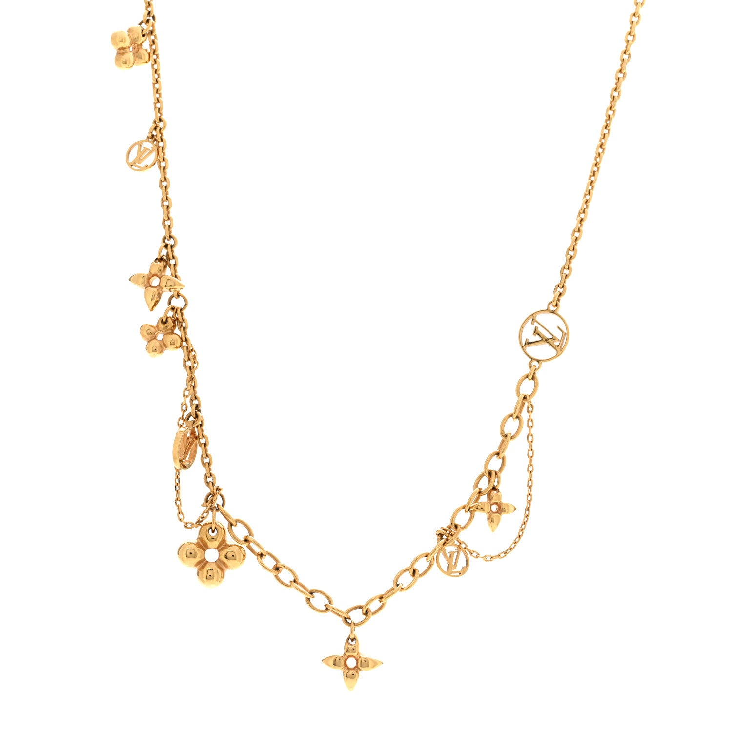 Louis Vuitton Metal Blooming Supple Necklace Gold 1 of 8