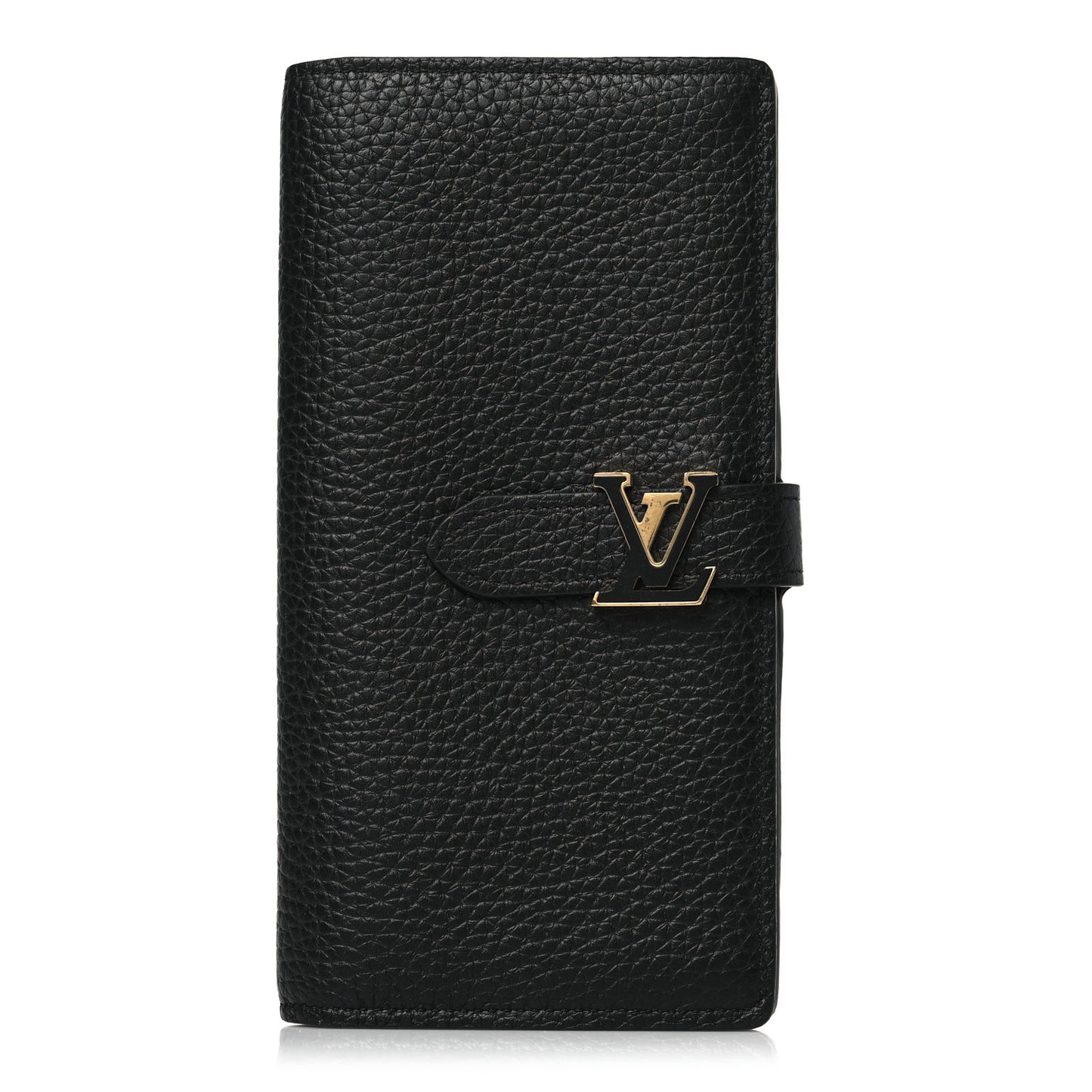 Taurillon LV Vertical Capucines Wallet Black Arizona