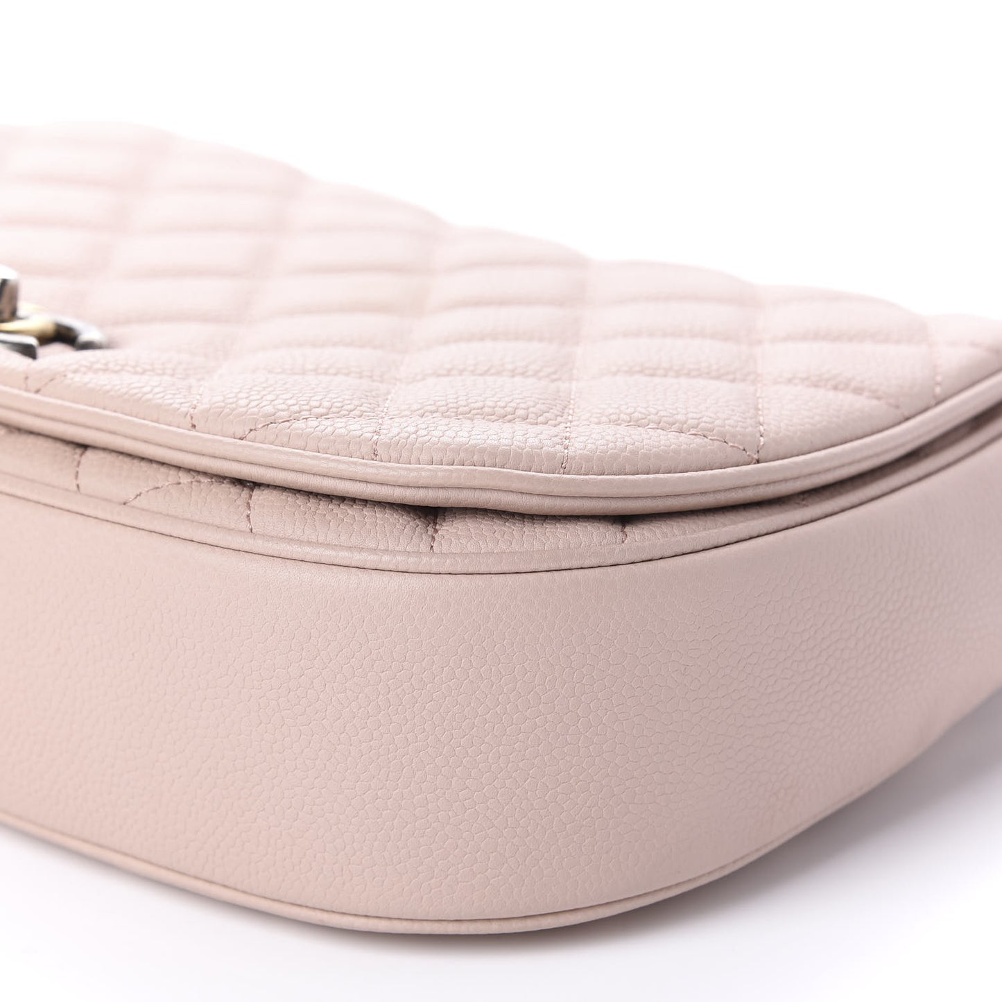 Caviar Quilted Casual Pocket Messenger Flap Light Pink