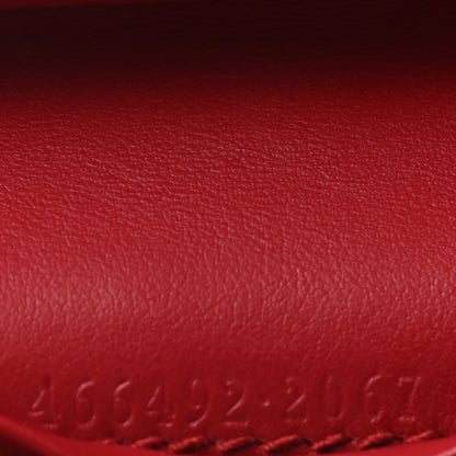 Gucci Calfskin Matelasse GG Marmont Card Case Wallet Hibiscus Red 7 of 7