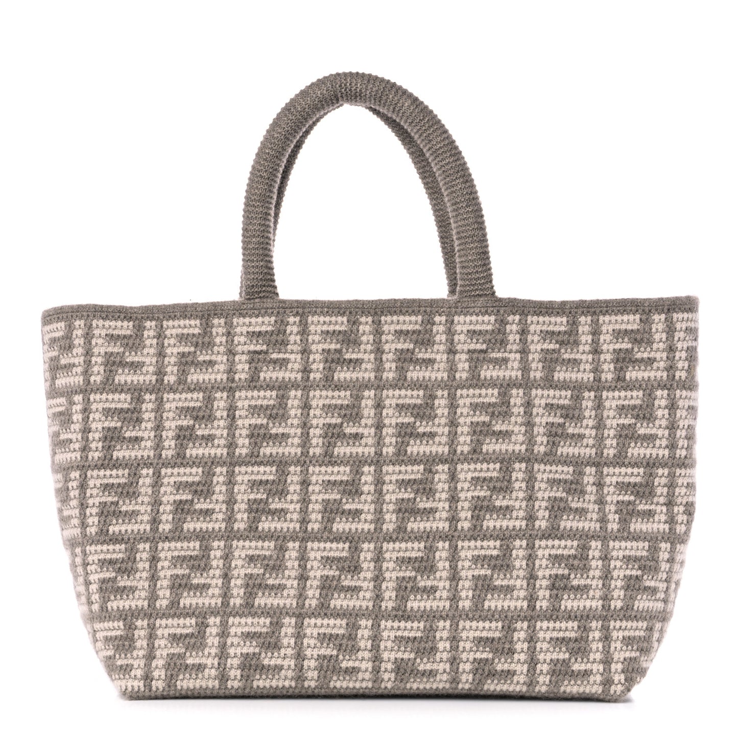 Cashmere Knit FF Large Shopper Tote Tortora