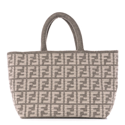 Fendi Cashmere Knit FF Large Shopper Tote Tortora 1 of 9