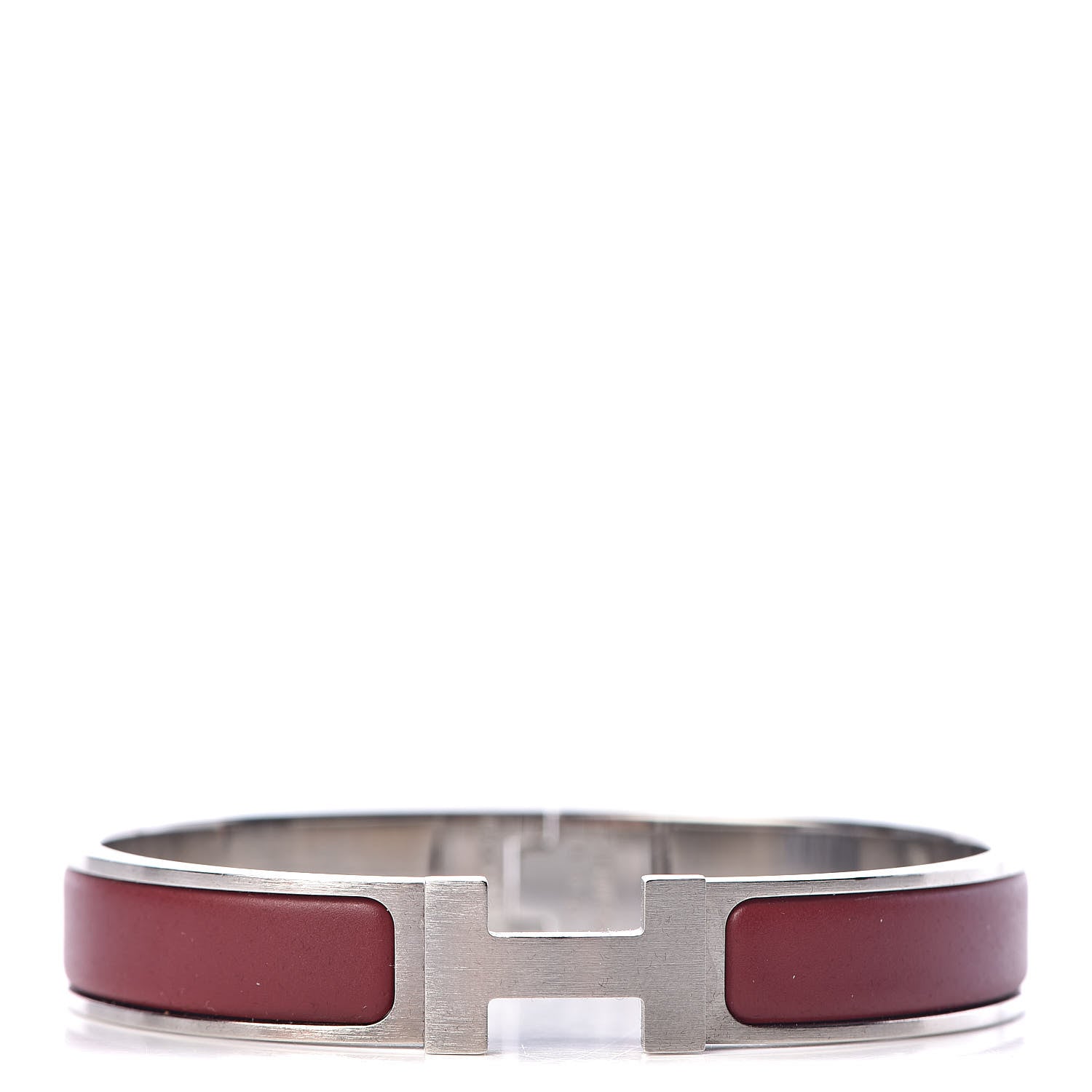 Hermes Matte Enamel Narrow Clic Clac HH Bracelet T5 New Rouge H 1 of 5