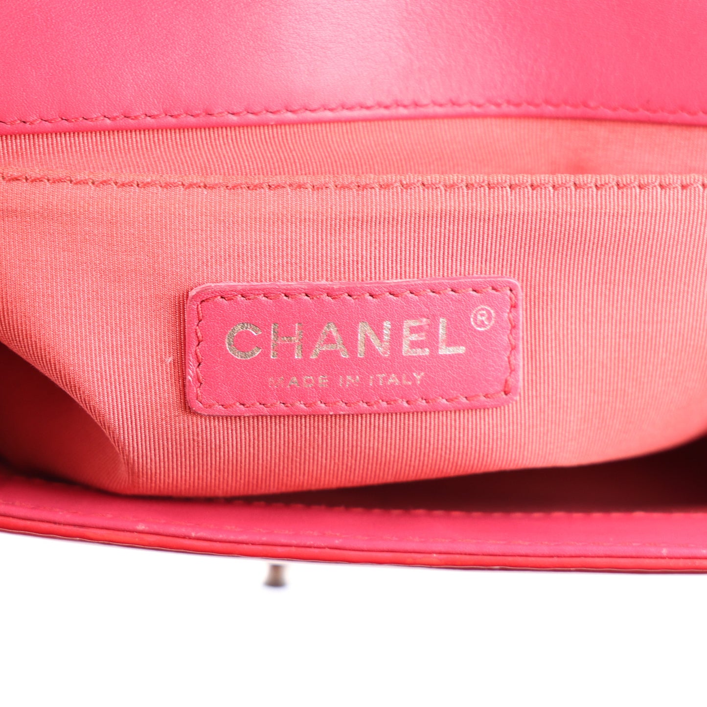 Patent Calfskin Enamel Quilted Medium Boy Flap Dark Pink