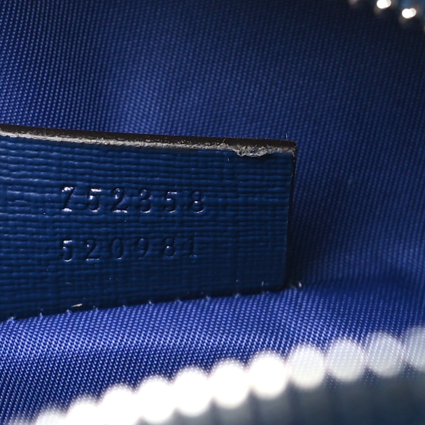 Textured Dollar Calfskin Web Debossed GG Kids Backpack Blue Agata