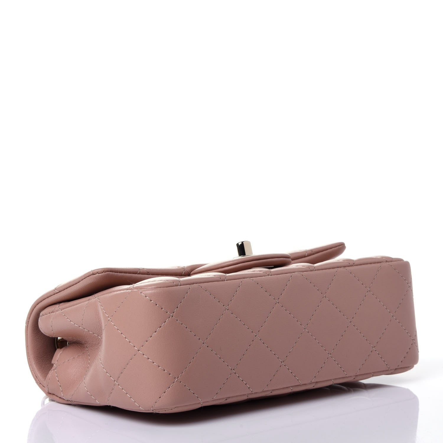 Chanel Lambskin Quilted Mini Rectangular Flap Beige 3 of 4