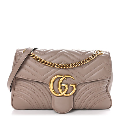 Gucci Calfskin Matelasse Medium GG Marmont Shoulder Bag Porcelain Rose 1 of 11