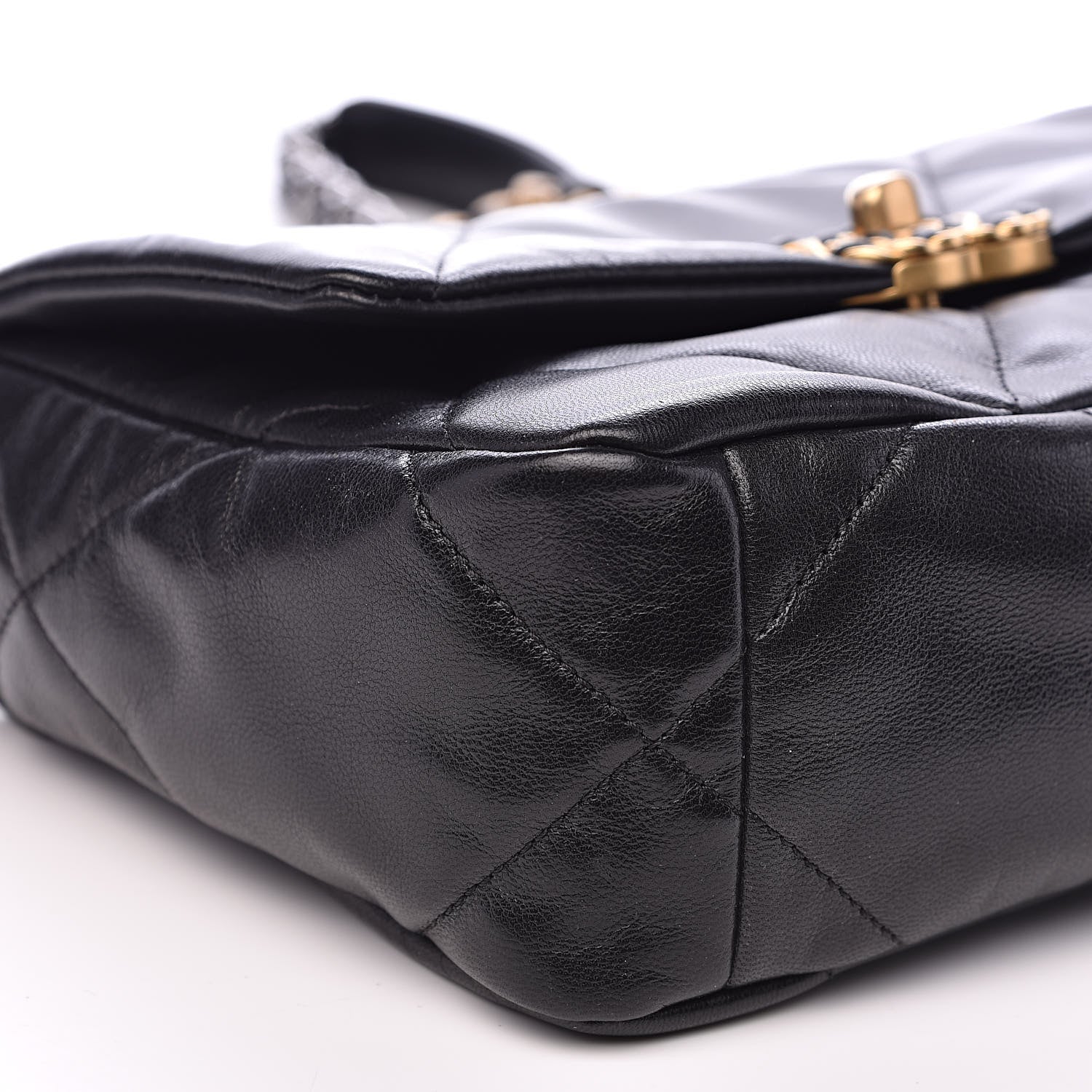 Chanel Goatskin Quilted Medium 19 Flap Black 8 of 11