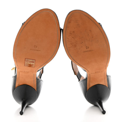 Givenchy Calfskin Shark Lock Sandals 40 Black 5 of 10