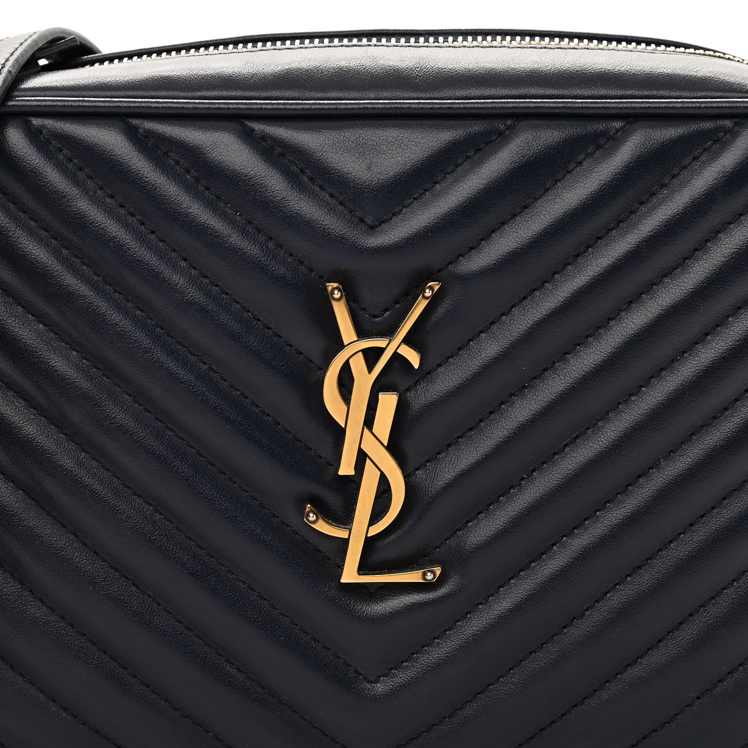 Saint Laurent Calfskin Matelasse Monogram Lou Camera Bag Navy 8 of 10
