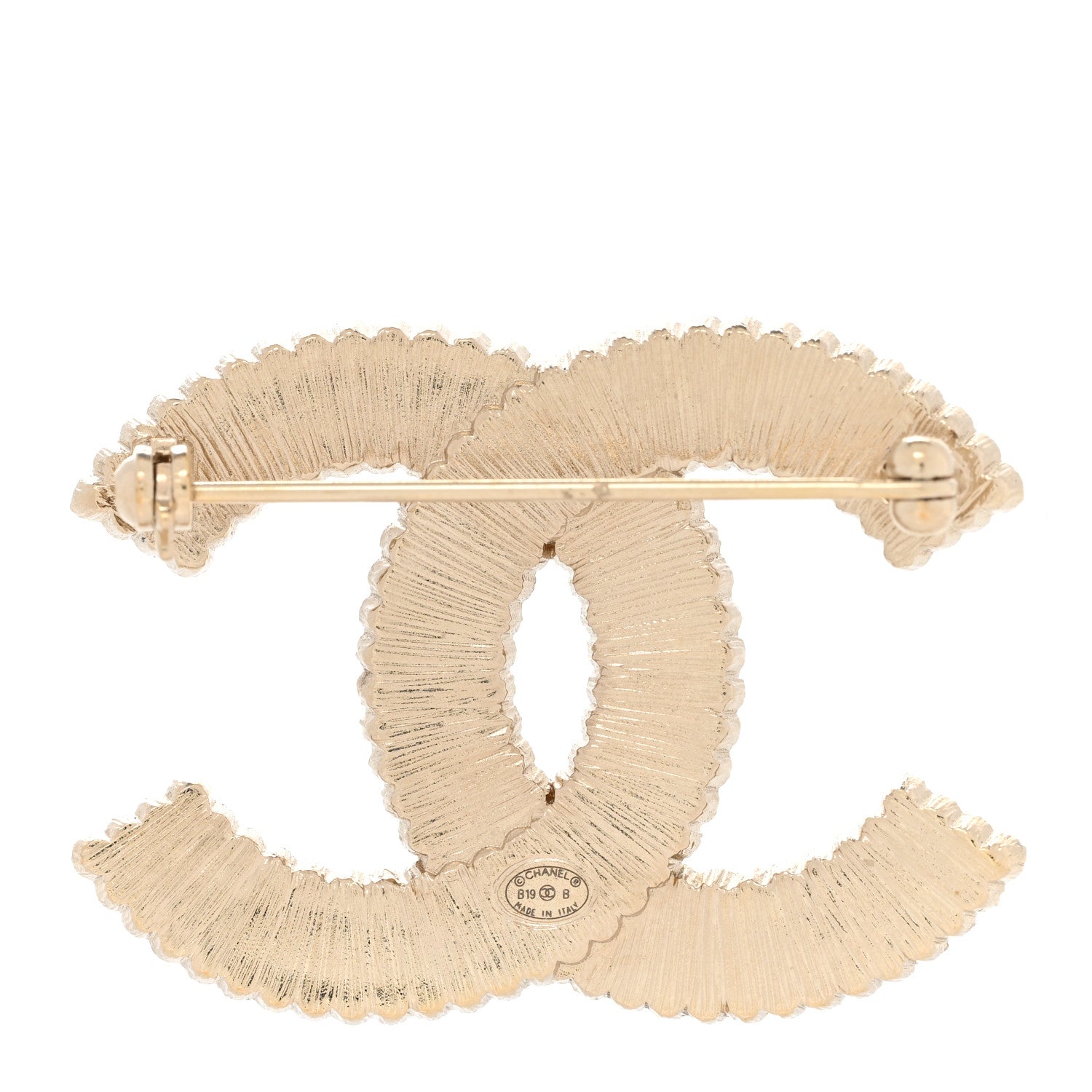 Chanel Pearl Crystal Lace Camellia CC Brooch Gold 3 of 6