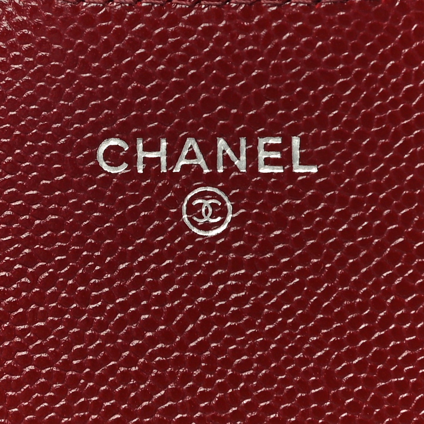 Caviar Quilted Phone Holder Wallet on Removable Chain Red