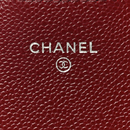 Chanel Caviar Quilted Phone Holder Wallet on Removable Chain Red 6 of 9