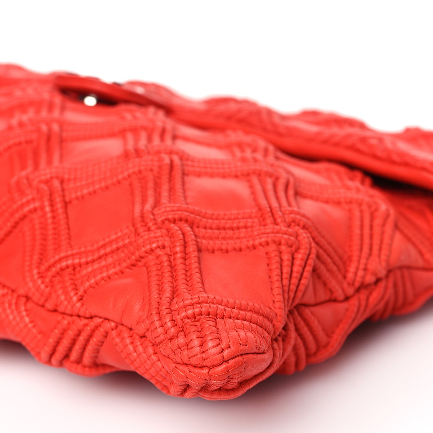 Lambskin Stitched Large Walk Of Fame Flap Red