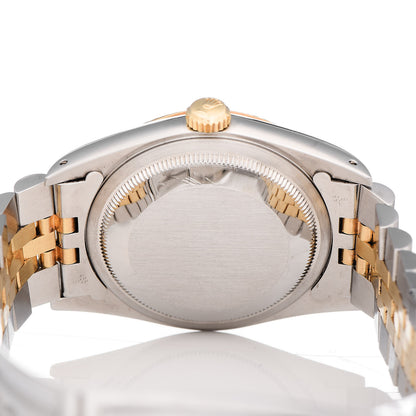 Rolex Stainless Steel 18K Yellow Gold Diamond 36mm Oyster Perpetual Datejust Watch Champagne 116233 6 of 7