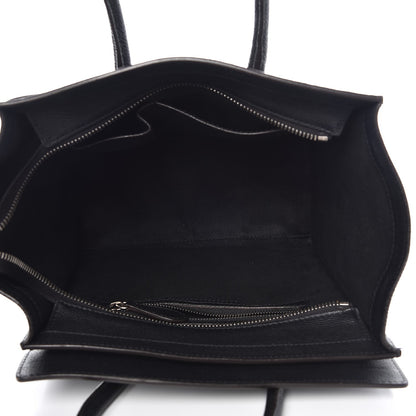 Celine Drummed Calfskin Micro Luggage Black 5 of 11