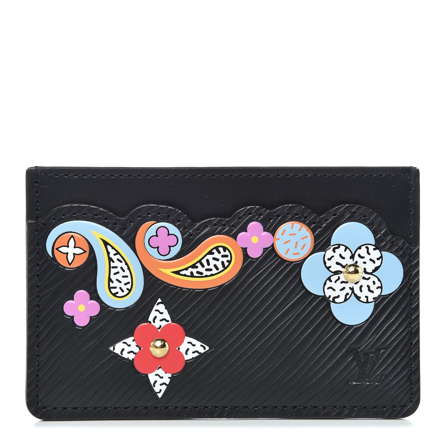 Louis Vuitton Epi Flower Remix Card Holder Black 1 of 7