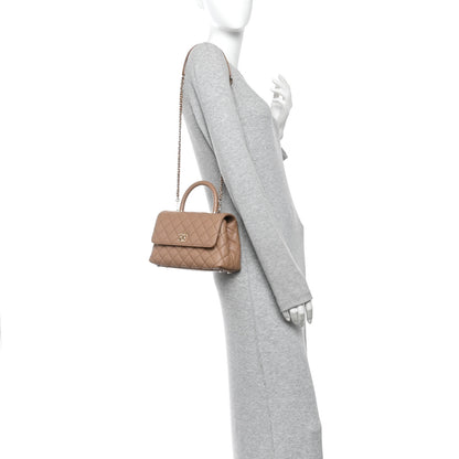 Chanel Caviar Quilted Mini Coco Handle Flap Beige Beige 2 of 10