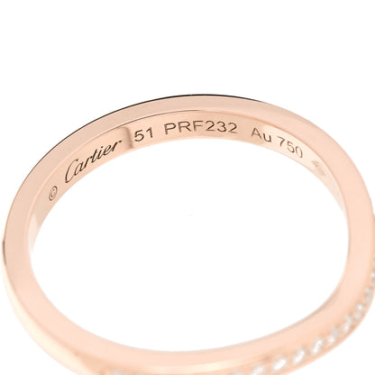 Cartier 18K Pink Gold Diamond Ballerine Wedding Band Ring 51 5.75 4 of 5