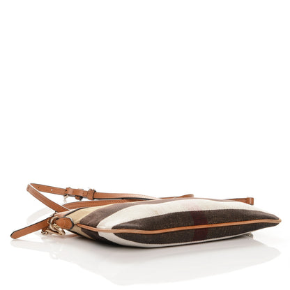 Burberry Mega Check Peyton Crossbody Clutch Bag Saddle Brown 4 of 7