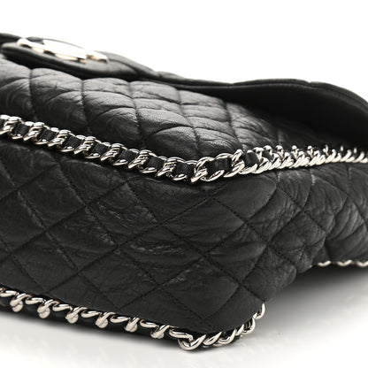 Chanel Washed Lambskin Quilted Maxi Chain Around Flap Black 10 of 10