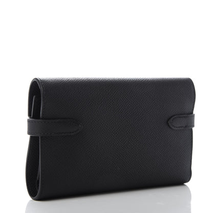 Hermes Epsom Medium Kelly Wallet Black 3 of 9